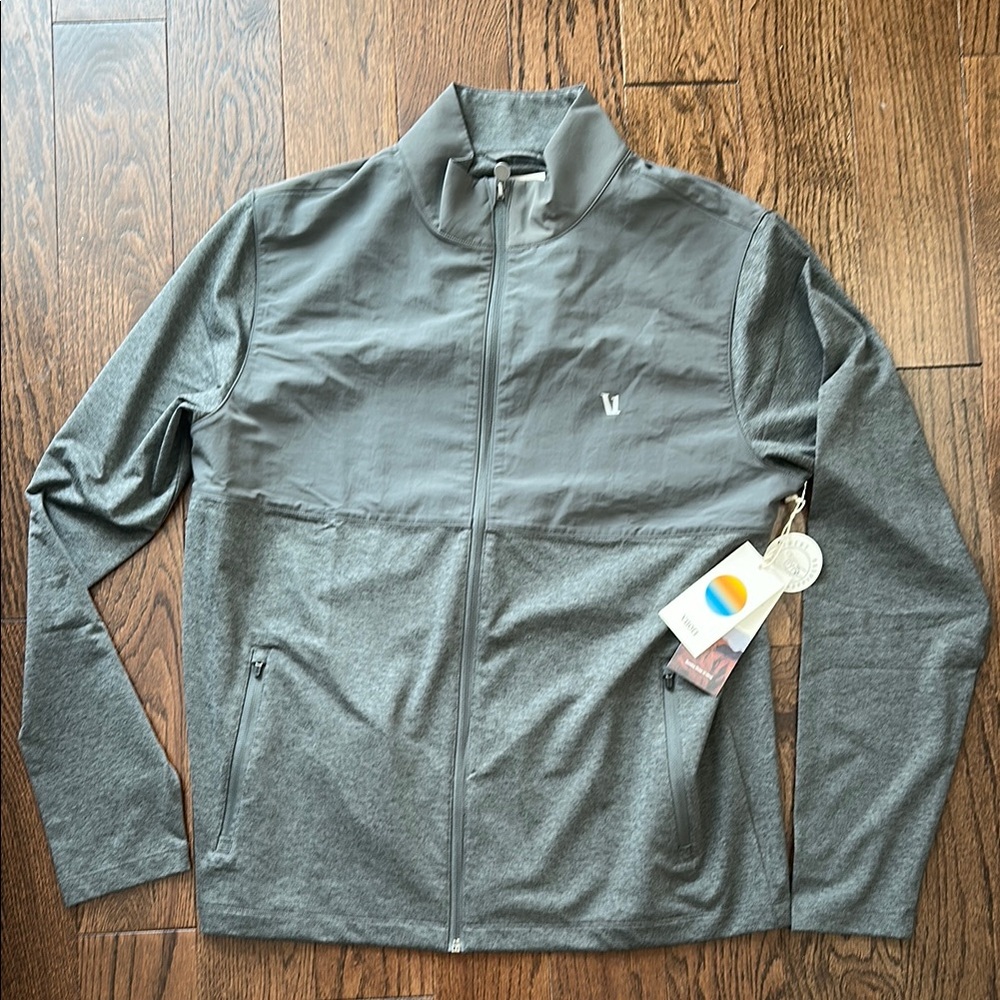 Vuori Men's Sunday Element Charcoal Heather Track Jacket - Large